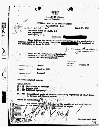 Aldolf Hitler and Eva Marriage Certificate